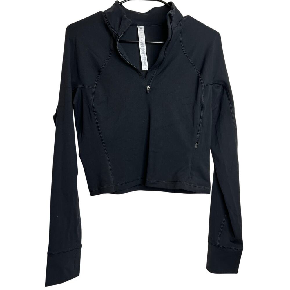 Girls Size L 12 Yoga Jacket Black 1/4 Zip NNT